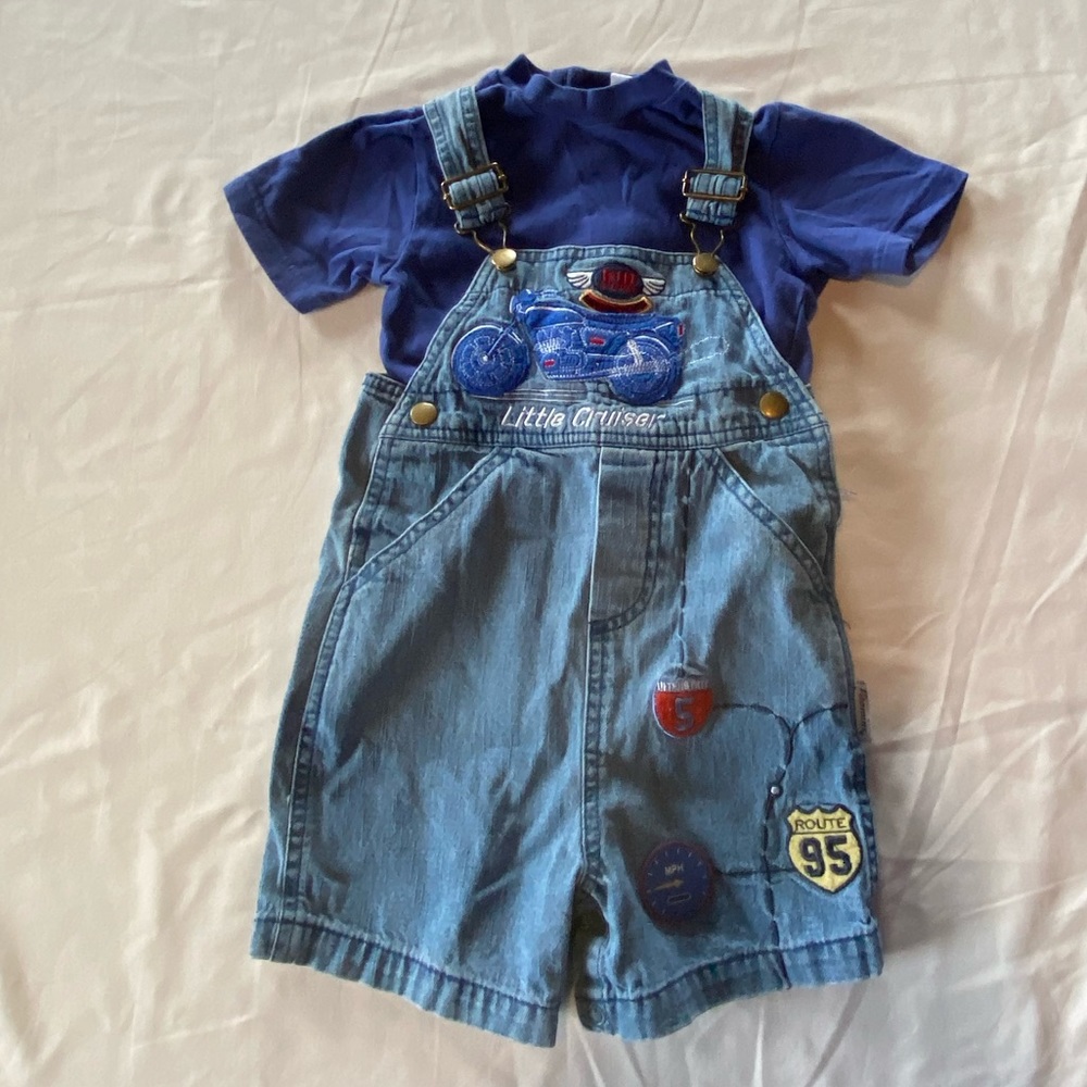 Vitamins Kids 24M Jean Overall & T-shirt Set NWOT